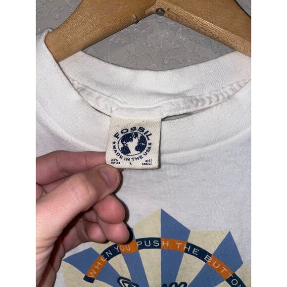 Vintage Fossil Shirt Star Master Push The Button Lights Up Promo Tee 90s Medium - Picture 6 of 9